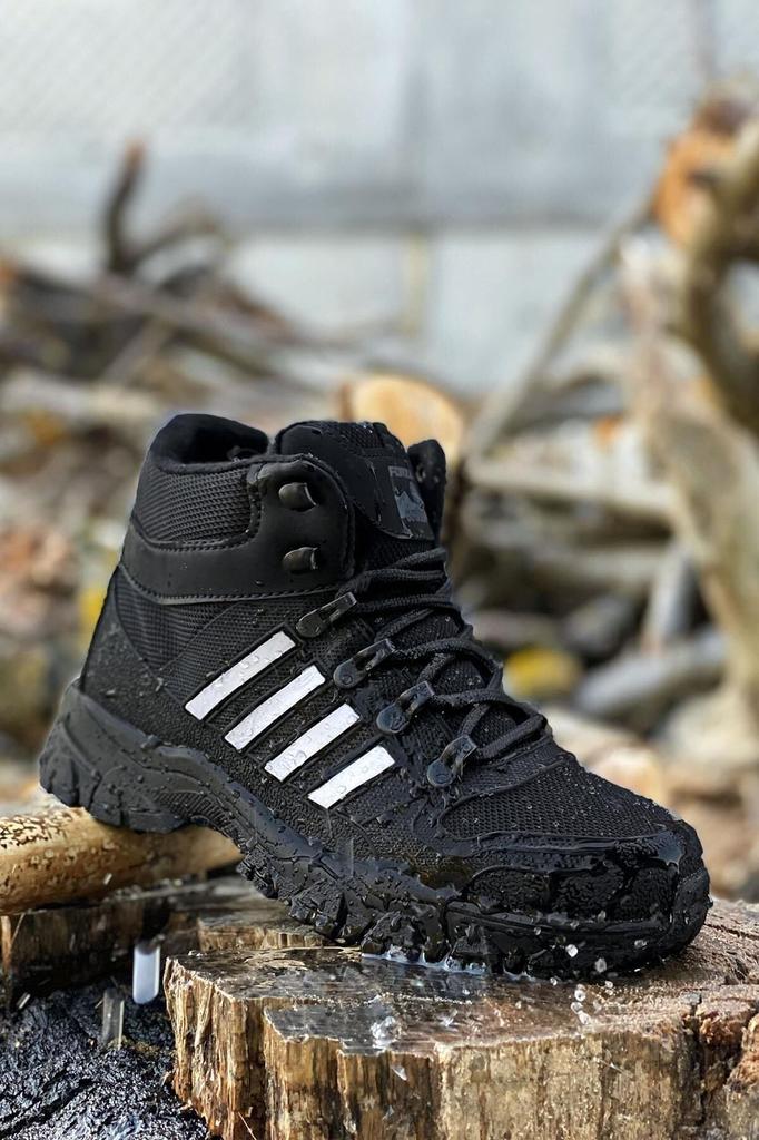 Men's Fashion Thick Heeled Booties Bootie Black Red Striped Rubber Unisex Trekking Boots Shoes