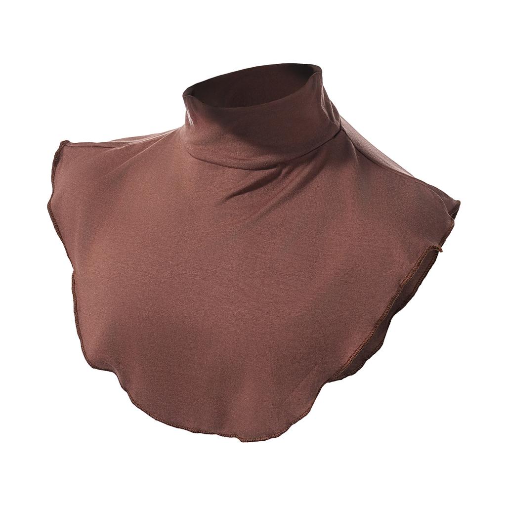 Women Muslim Modal Fake False Collar Islamic Hijab Extensions Turtleneck High Neck Cover Warmer Half Tops Hijab Scarf Crop Wrap
