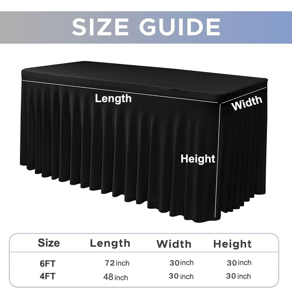 Elastic Table Skirt 4/6FT Table Cover New Stretch Tablecloth  Wedding Events