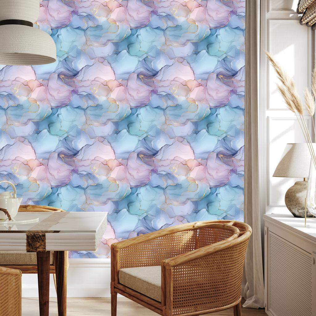 Ink blue, azure, light gray and purple wallpaper 50x1000