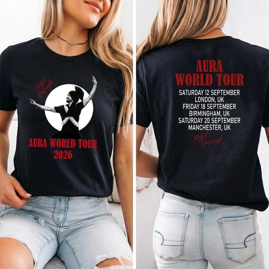 Diljit Dosanjh Aura World Tour 2026 T-Shirt, Diljit Dosanjh Tour Merch Tee