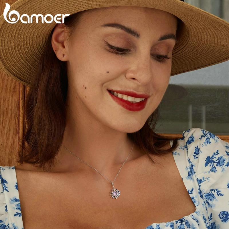 BAMOER стерлингового серебра 925 пробы волшебные подвески-бабочки Солнце и Луна бусины подходят для женщин оригинальные браслеты DIY ювелирные изделия