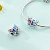 Springtime Copper Sparkling Zircon Colorful Butterfly Charms Beads Fit Pendants Bracelets Diy Birthday Jewelry Gift