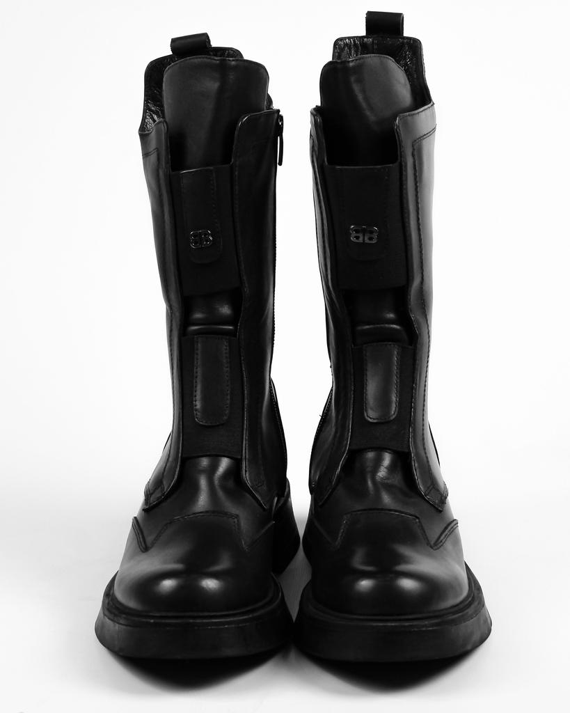 Ботинки высокие деми Guero 489417 Черные кожа