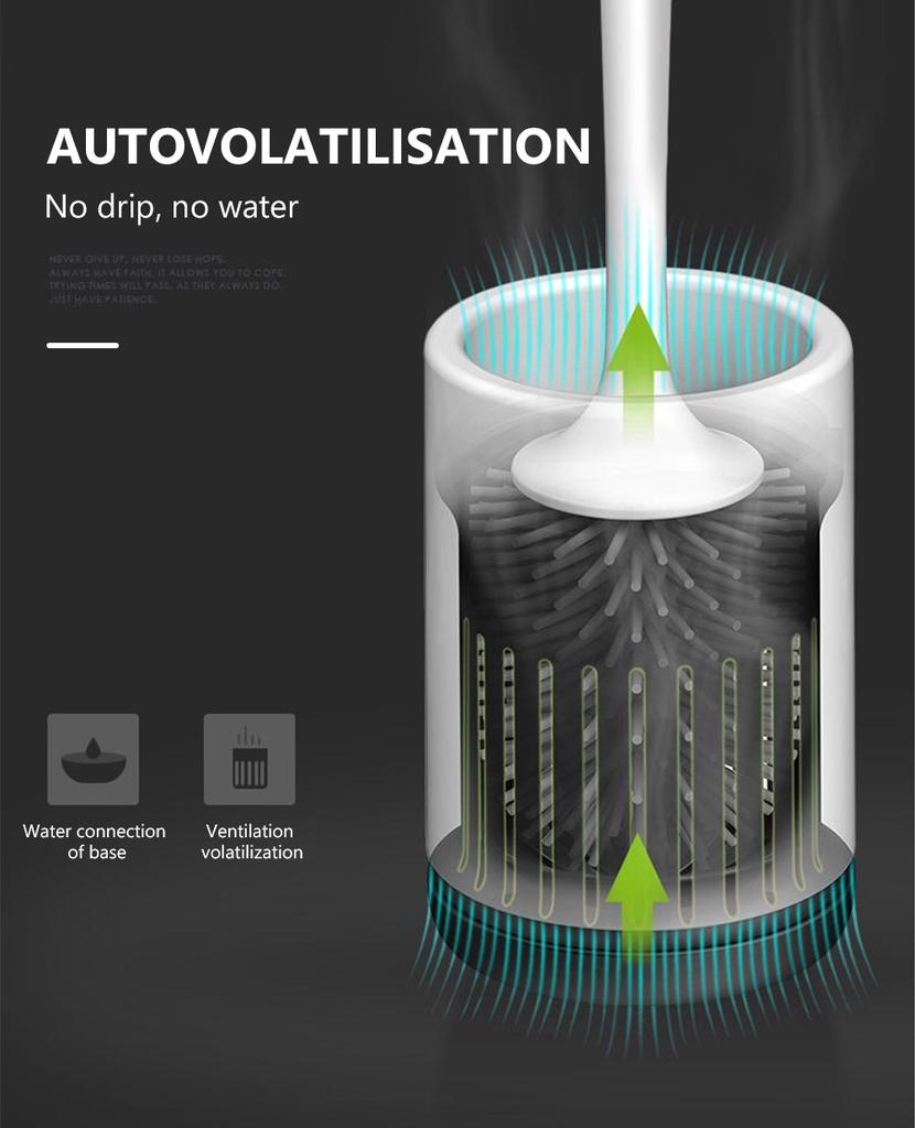 Hygienic Toilet Brush Silicone Bristle Vented Bathroom Bowl Cleaner With Holder Cleaning Kit