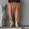 Spring Corduroy Elastic Waist Warm Loose Casual Pants