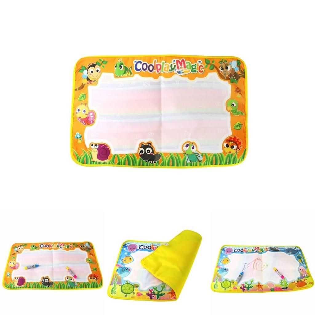 Многоразовый тканевый коврик для рисования водой с животными океана, доска для каракулей, сенсорная игра, развивающая игрушка для детей и малышей