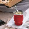 Набор чашек Yerba Mate, чашка в форме тыквы с двойными стенками из нержавеющей стали и щеткой для чистки чашек Bombilla, чайный набор, богатый антиоксидантами и повышающий энергию