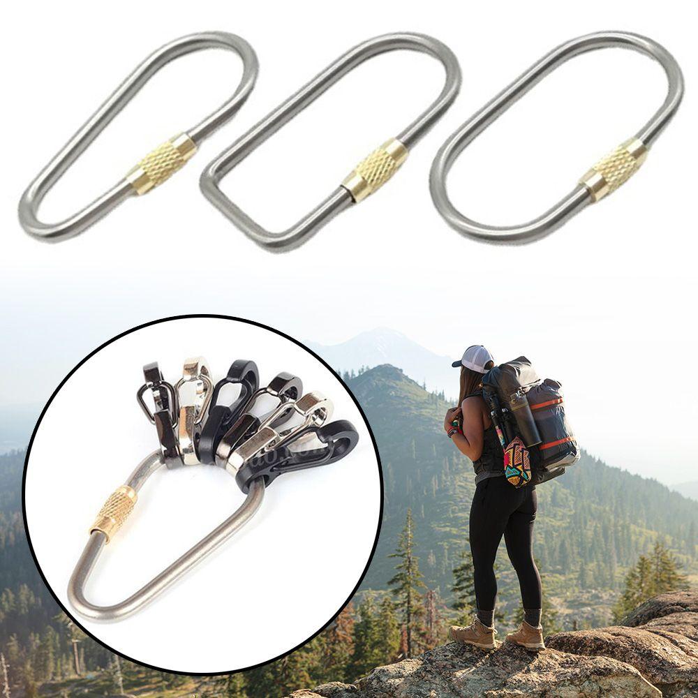 Portable Outdoor Camping Carabiner TC4 Titanium Keychain Lightweight Hanging Buckle Backpack Buckle