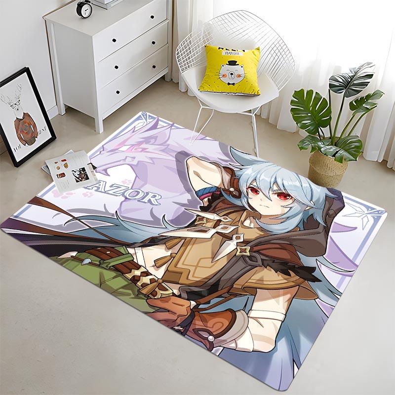 Аниме-игра Genshin Impact Area Rug Напольный коврик Ковер для спальни Детская игровая зона Ковер Ковер из пены с эффектом памяти Ковер в стиле аниме