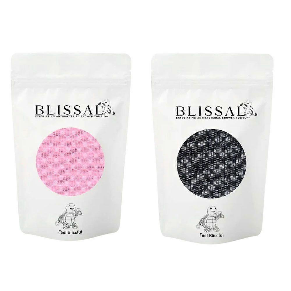 2pcs B1issal Exfoliating Antibacterial Shower Towel,Exfoliating Shower Towel No More Chemicals Exfoliation for All Ages