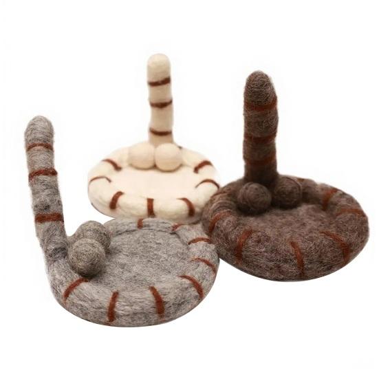 Фетровая подставка под кружку в виде кошачьей попы Смешные подставки под кофе Мягкие впитывающие коврики для стола Элегантный декор для дома Подарок для любителей кошек