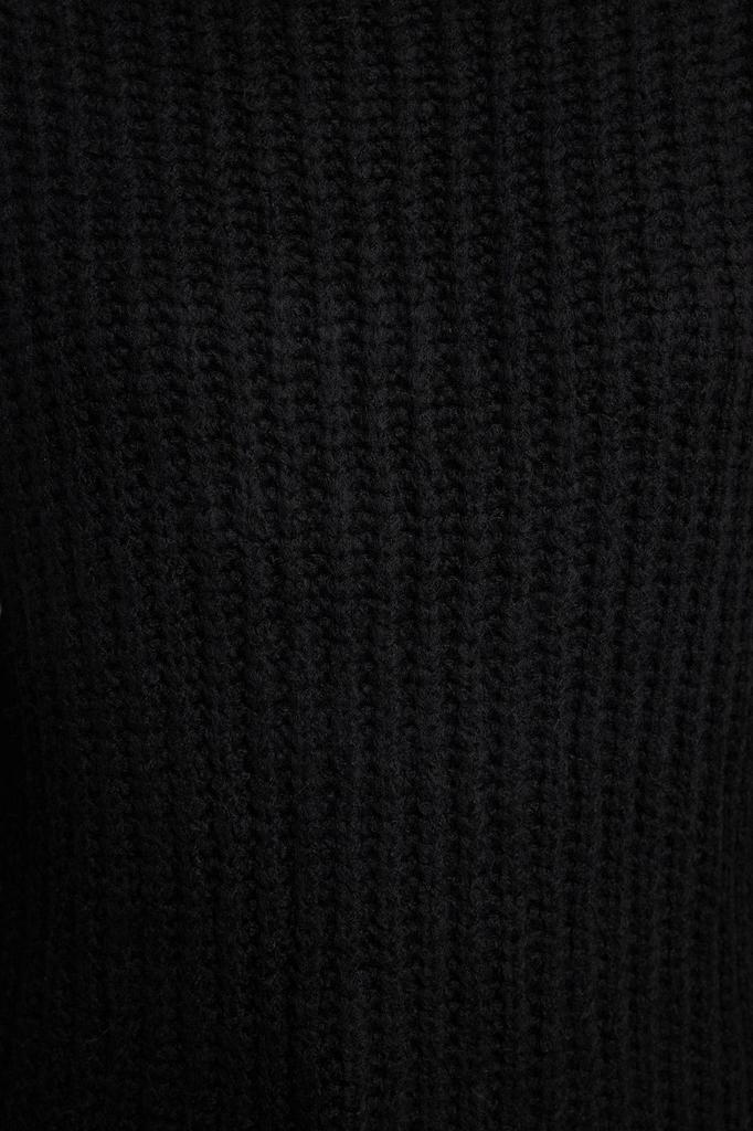 Women's Fashionable Stylish Sweater Black Wide Fit Soft Textured Basic Knitwear Sweater