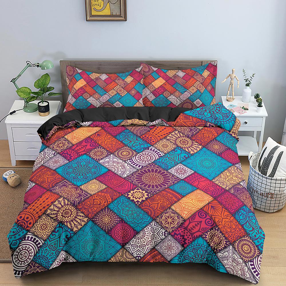 Mandala Duvet Cover Set Bohemian Bedding Set Soft Comforter Cover With 1/2pcs Pillow Shams Quilt Cover Bedroom King Queen Sizes