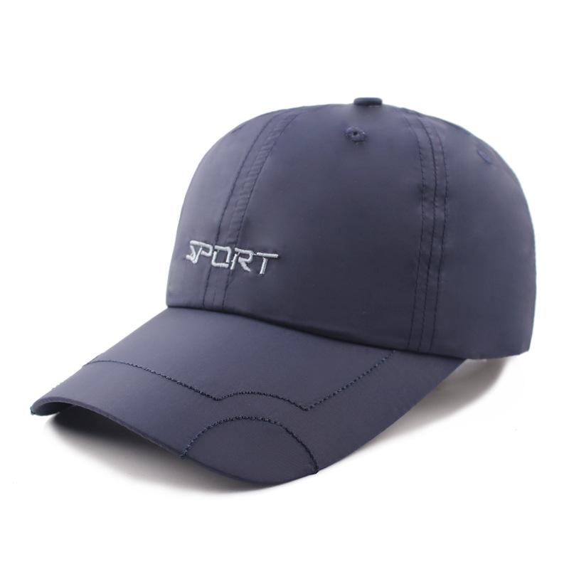 Summer Men'S Solid Color Letter Embroidery Waterproof Quick-Drying Hat Women'S Curved Brim Cap Outdoor Sun Protection Sports Baseball Cap