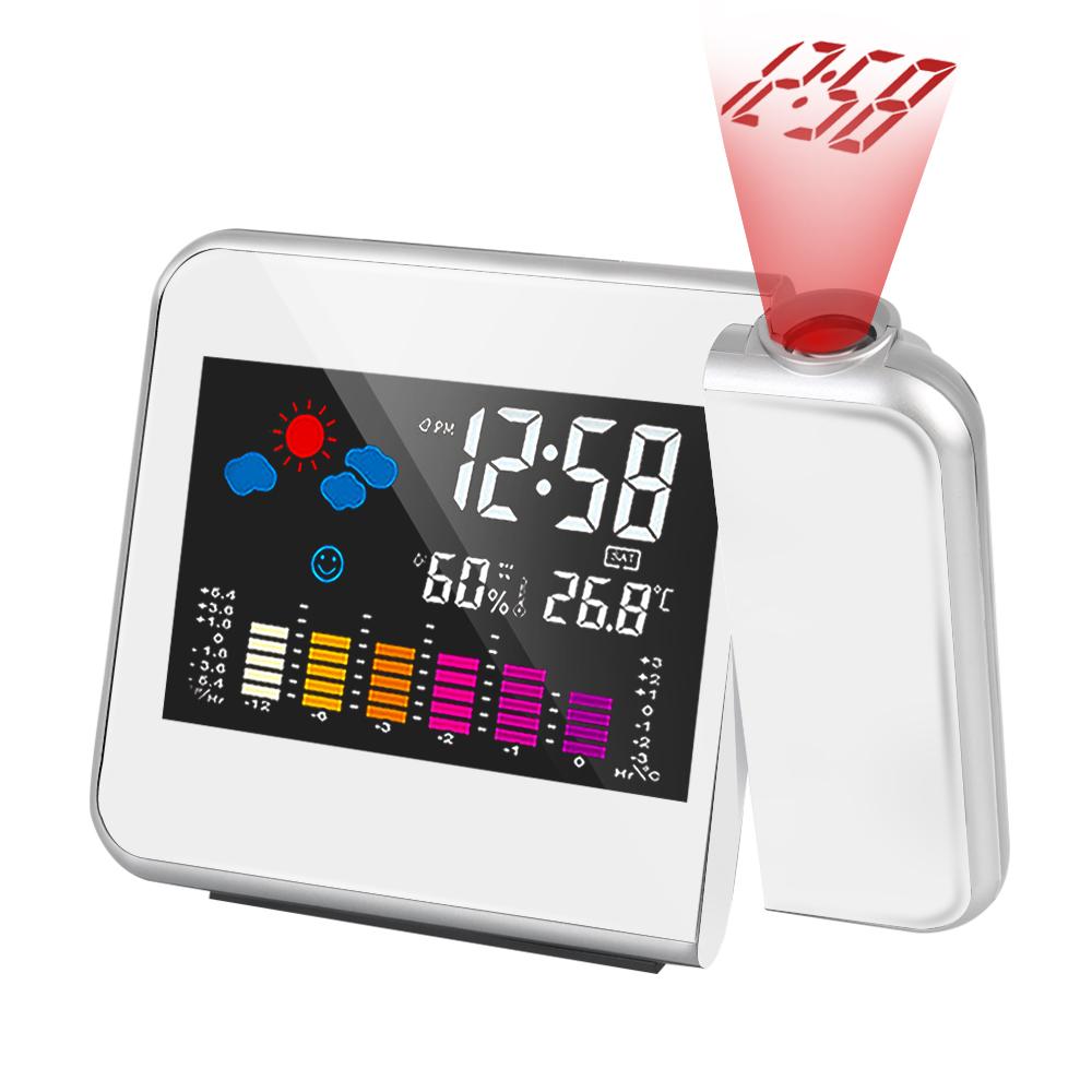 With Time Projection Table Clock Weather Station Color Display Clock Rotatable Digital Alarm Clock