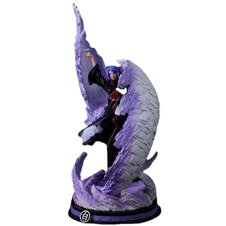 37cm Ninja GK Konan CS Uchiha Clan With Soil Action Anime Figure Akatsuki Model Decorate De Luz Kpop Juguetes Zabawki Gift