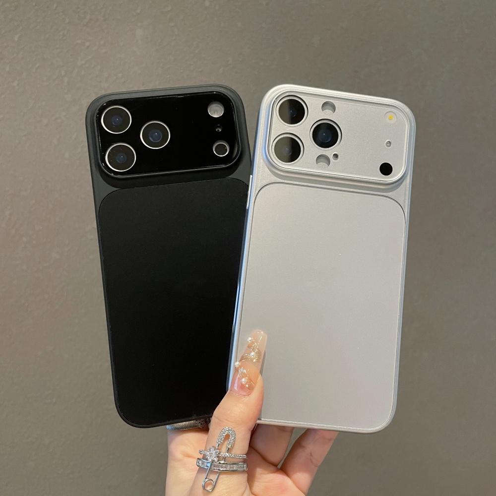 Роскошный Матовый Жесткий Акриловый Бронированный Чехол для iPhone 17 Air 16 15 14 13 Pro Max 17pro Однотонный Защитный Чехол-Бампер