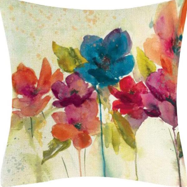 Ретро Американский Растительный Цветочный Принт Льняная Наволочка Гостиная Диван Автомобильная Подушка Подушка