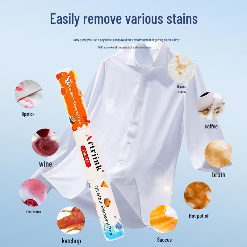 Портативный ролик-пятновыводитель без воды для быстрой очистки пятен от масла и чая на одежде