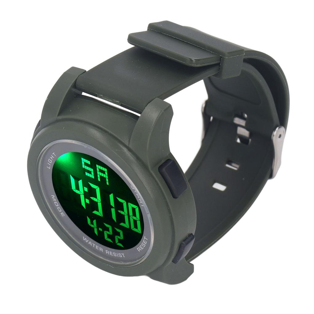 Цифровые спортивные часы с большим многофункциональным дисплеем, светящиеся 5 бар, водонепроницаемые часы для плавания