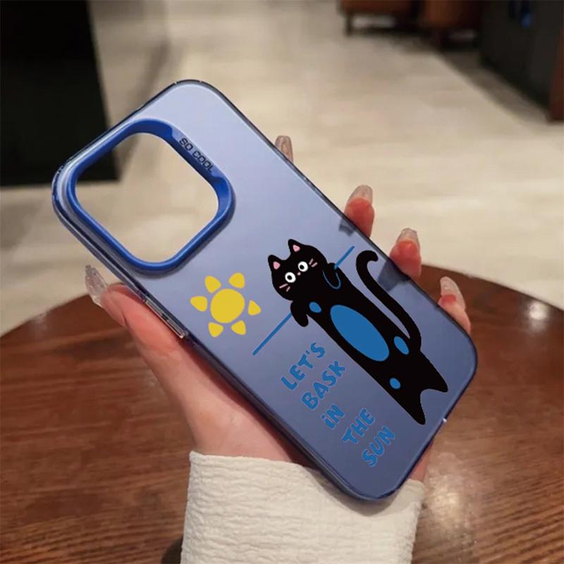 Черный чехол Cat для iPhone 16 Samsung A55 A35 A34 S24 FE Xiaomi Redmi Note 13 Pro 14C Huawei Honor 200 противоударный бампер для телефона с защитой от царапин