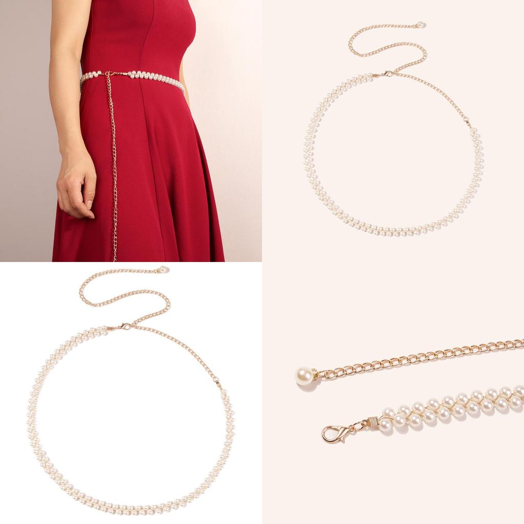 Belt Pearl Waist For Women Gold Thread Length Casual Daily Decoration Supplies