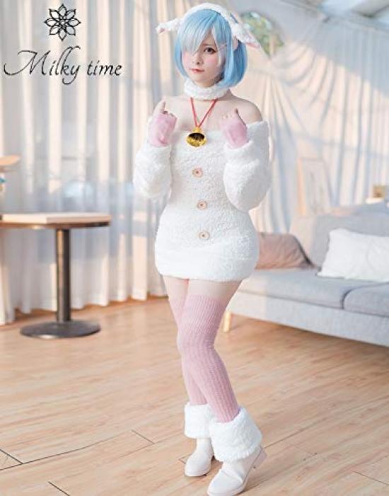 Жизнь в другом Рем Косплей Хэллоуин Овца Волк и семеро козлят Маленький [молочное время] ReZERO - Начальный мир - ReZero (Рэм, Козел)