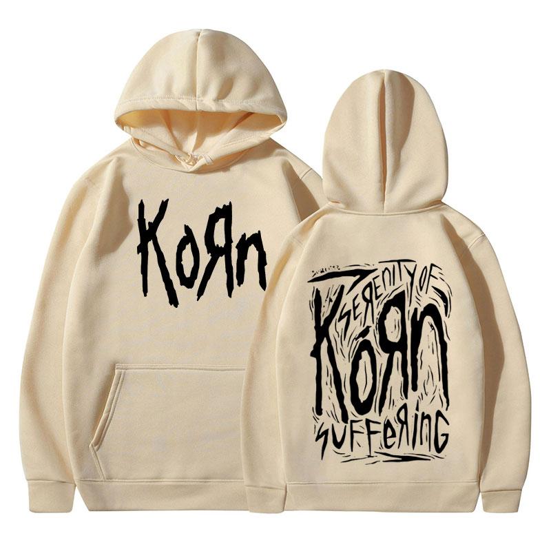 90s Korn Metal Rock Band Hoodies Men Vintage Gothic Oversized Hooded Sweatshirts Fashion Casual Long Sleeve Hoodie Streetwear