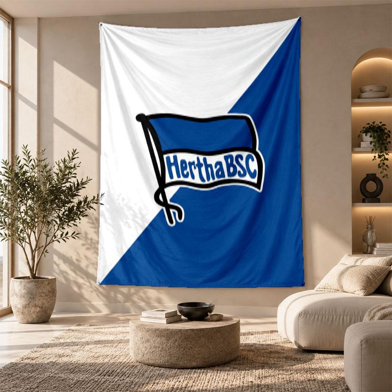 Decorative Tapestry,hertha bsc FC Printed Wall Art, Lightweight Wall Hanging For Bedroom Background