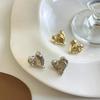 Необычные серьги-пусеты в стиле хип-хоп в форме сердца для женщин, нишевый дизайн, французский стиль легкой роскоши, ювелирное изделие в подарок