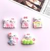 Cute Floral Cat Resin Accessories for DIY Phone Cases and Hair Clips