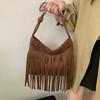 Винтажная сумка с бахромой на одно плечо - Модная женская сумка-тоут и кроссбоди для осени/зимы