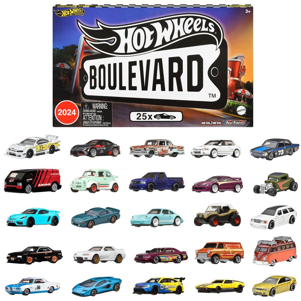 Hot Wheels Boulevard 25 Car Factory Vehicle 25 Mini Ages 3 and Multi HRW96 Set, Toy, Cars, Up,