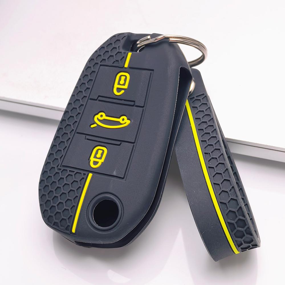 Чехол для брелока для Peugeot 3008 5008 208 308 408 508 4008 C3 с брелоком, поверхность устойчива к царапинам, ударопрочная конструкция, текстура с мягким захватом