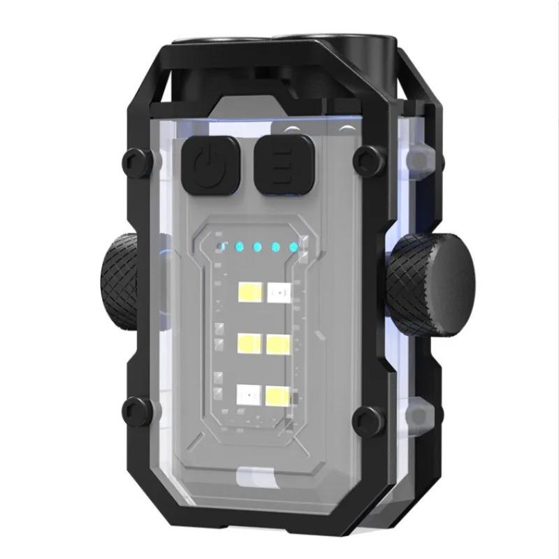 Мощный светодиодный многофункциональный фонарь с зажимом для крышки, магнитом на хвосте, 8 режимов, переносной мини-брелок для экстренных случаев