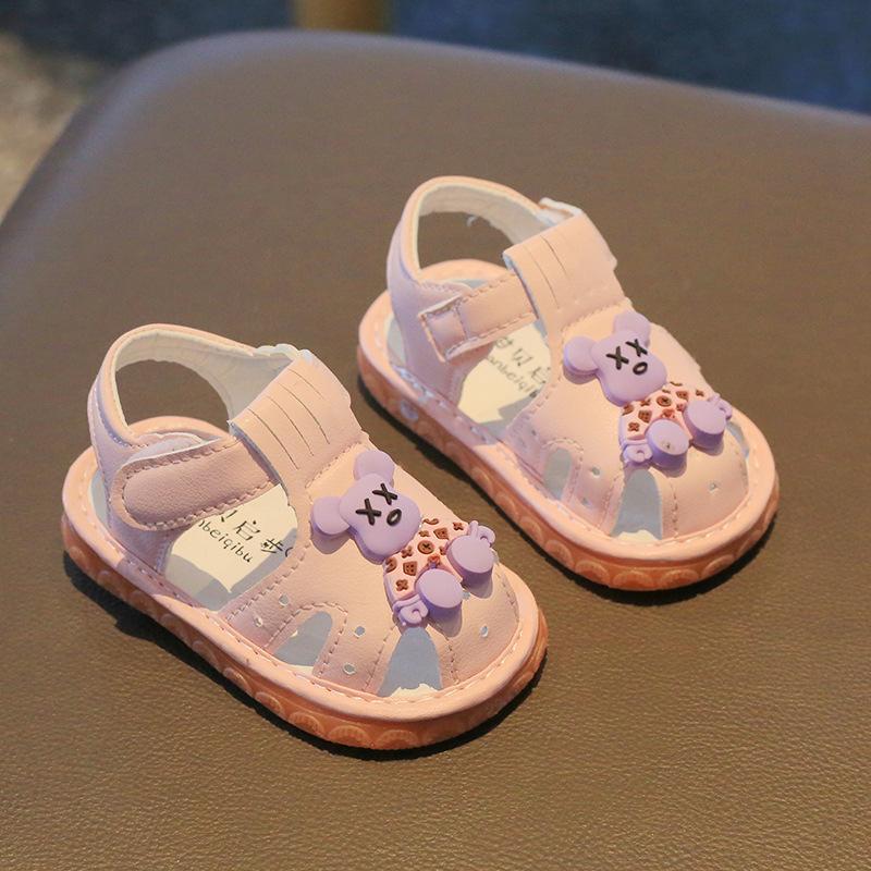 Обувь для ходьбы Zapatos Bebe Cartoon Baby Walking Shoes 2024 года, летние новые сандалии для мальчиков и девочек, пляжная обувь с противоскользящей подошвой, обувь для новорожденных и малышей