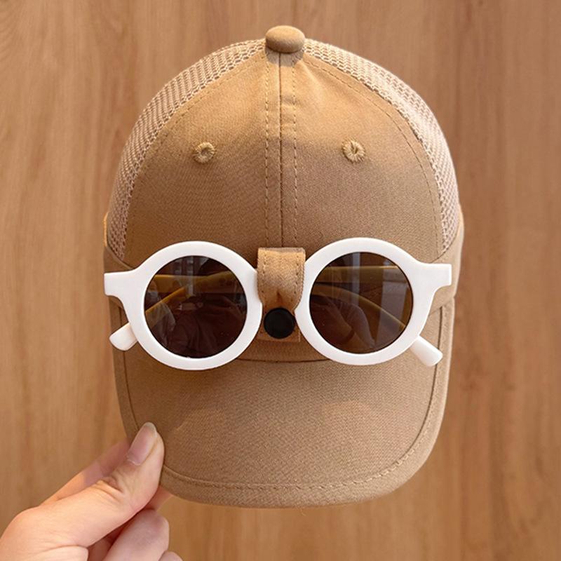 Съемные очки Детская шляпа Детская бейсболка из сетки для мальчика Корейский стиль Модная детская весенняя бейсболка для девочки