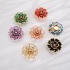 Rhinestone Flower Button Covers Scratch Resistant Shiny Button Buckles for High End Outfit Dress Jacket Decor Accessories