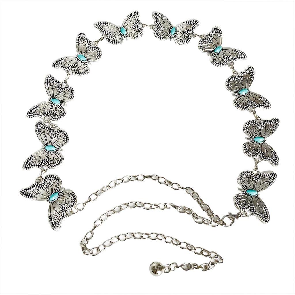 Trendy Y2K Metal Waist Chain: European & American Niche Bohemian Round Plate Jewelry Belt for Women