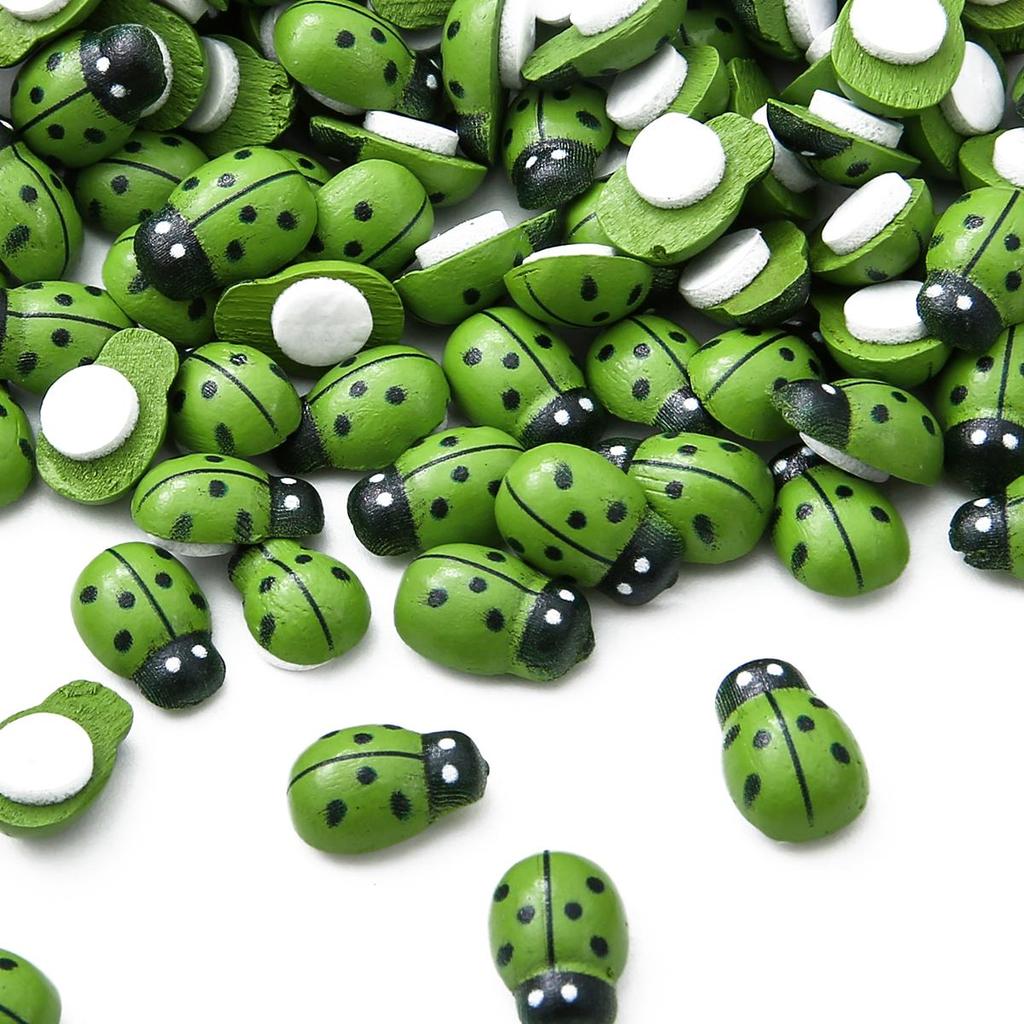 50 шт. Милые деревянные божьи коровки Битлз Наклейка на стену Детские Раскрашенные DIY Поделки Свадьба Дом Вечеринка Праздничное украшение AVE