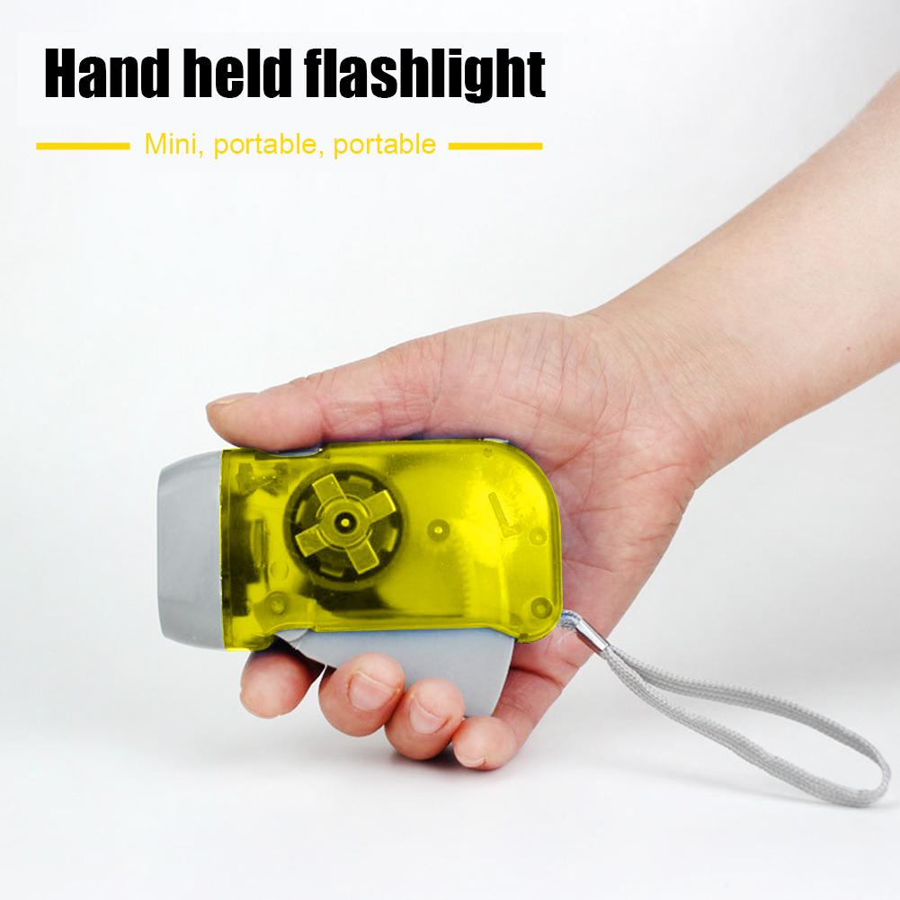 Handy Dynamo Wind Up Flashlight Torch Light Hand Press Dynamo Camping Lighting Lamp Outdoor Emergency Flashlight