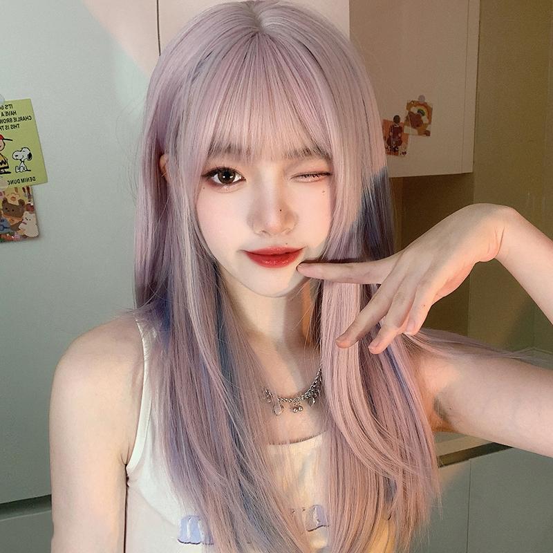 Bybrana Длинные объемные синтетические парики с челкой, естественная волна для женщин, натуральный парик для косплея, термостойкий