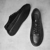 FashionGenuine Leather Mens Casual Shoes Classic Comfortable Black Sneakers Men Walking Vulcanize Shoes New Skateboard Footwear Male