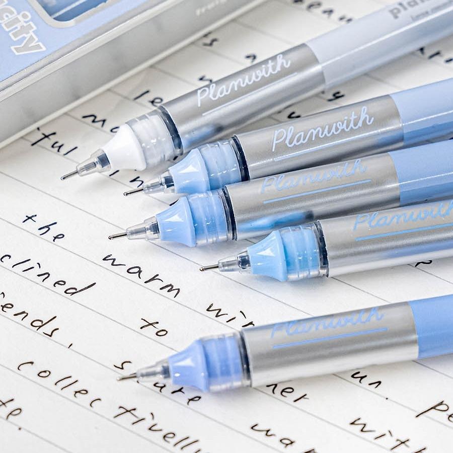 5pcs Endorse Series Gel Pens Set Gradient Color 0.5mm Ballpoint Quick Dry Black Ink for Daily Writing Office A7575