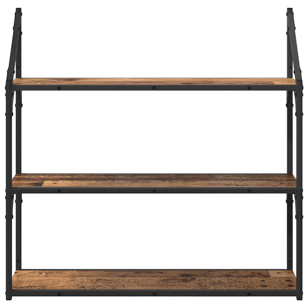 Wall Shelf with Shelf Vintage Wood Look 80 x 21 x 78.5 cm Particleboard
