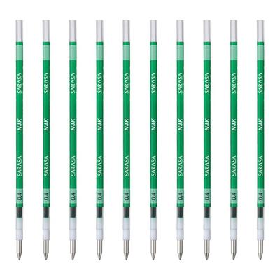 Zebra Шариковая ручка Префилл Sarasa BRNJK4G Сменные стержни, NJK-0.4, Зеленый, Упаковка 10 шт.,