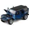 1/32 масштабная модель игрушечного автомобиля для Jeep Wrangler Rubicon, модель автомобиля из сплава, литая под давлением внедорожная игрушка со звуком и светом