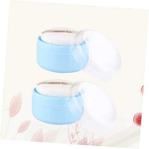 MOLUCKFU Набор из 2 пустых пудрениц с сифтером и регулируемым дозатором пудры, идеально подходит для дома или путешествий, включает милый спонж-пуховку