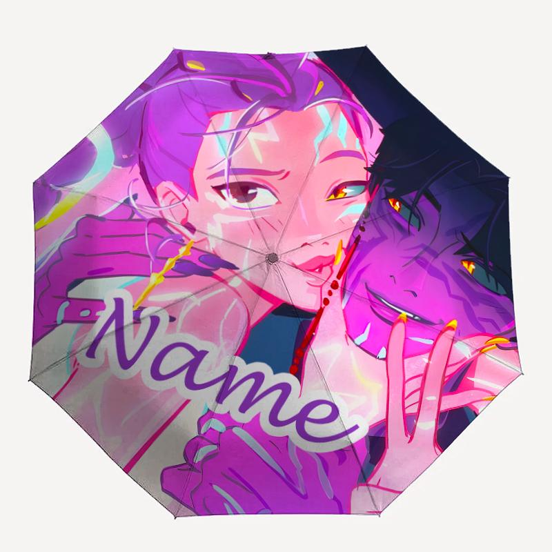 Personalized Name K-KPop Demon Hunters Print Umbrella - Automatic Open/Close, Eight-Rib Durable Frame, Automatic Folding Umbrella